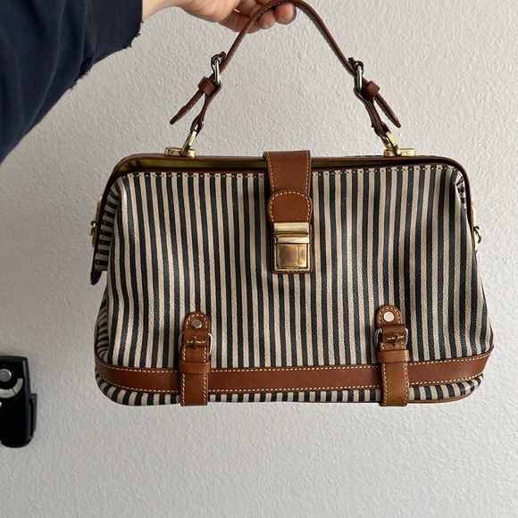 Holding Horses, Anthropology leather satchel, striped bag. - Picture 13 of 16